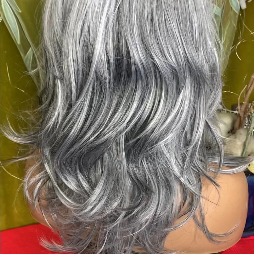 silver fox blowout volume wig